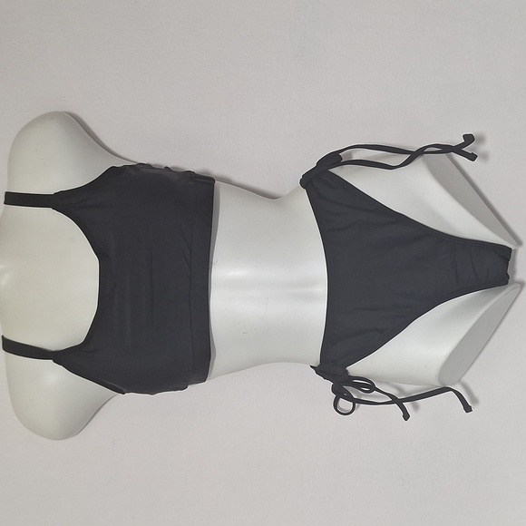 Zamart Bikini Swim Suit Set Side Tie  Black Medium New - Picture 1 of 11